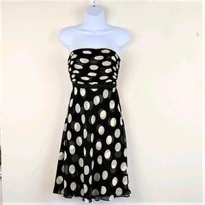 Ann Taylor Silk Polka Dot Strapless Dress 2P